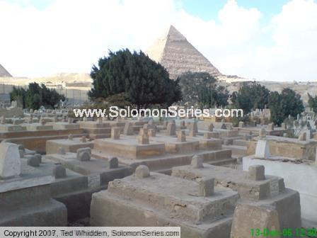 Above Ground Graves and LARGE TREES (the size of the Sphinx) immediately south of the Sphinx.  Note Pyramid in view.  Water table is high thus graves 
